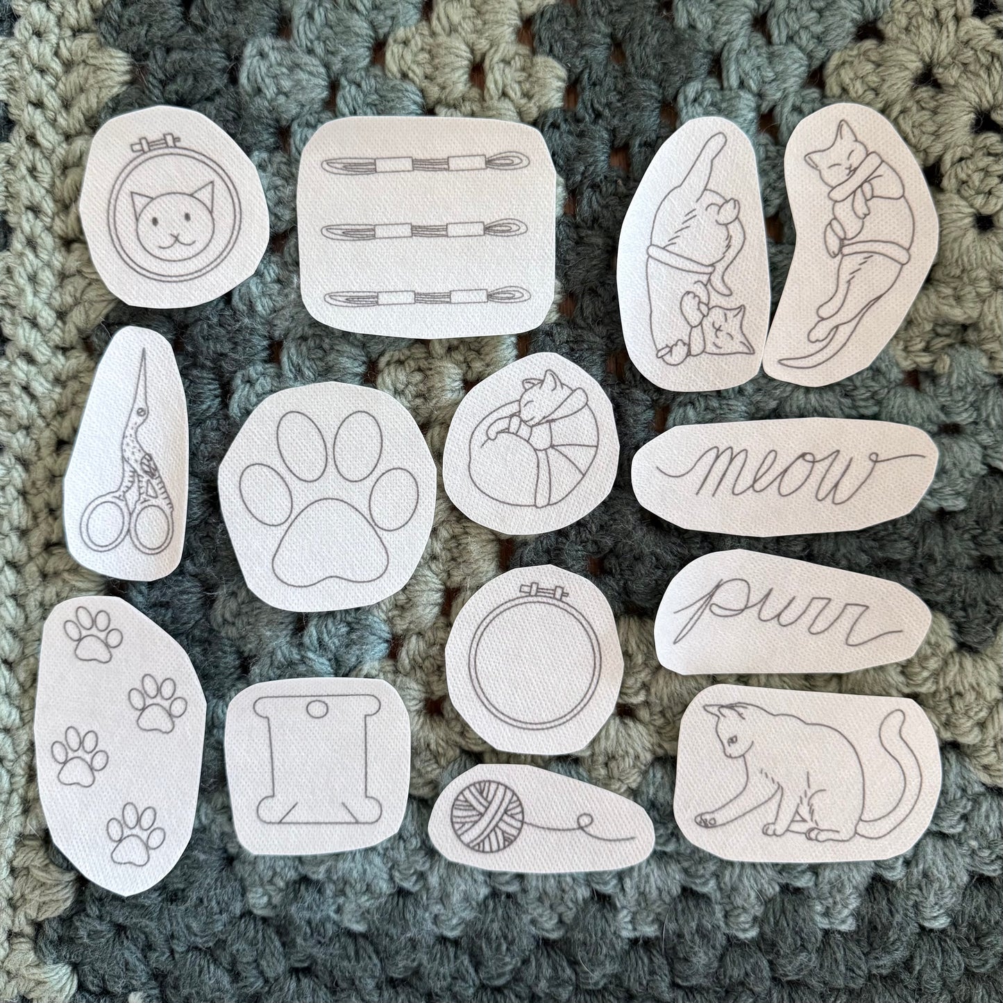 Crafty Cats Stick n Stitch Embroidery Transfer Pack