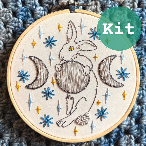 Moon Rabbit Embroidery Kit